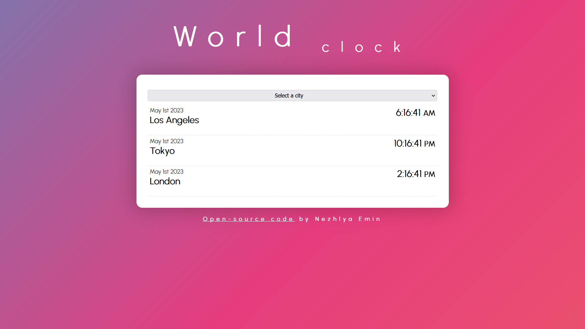 information about different time zones